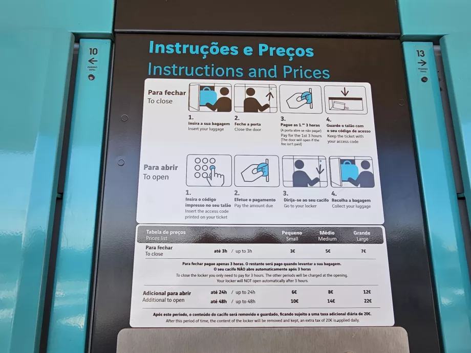 Information om bagagebokse