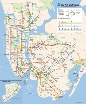 Kort over undergrundsbanen i New York