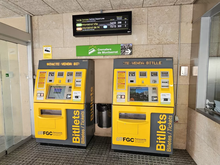 Billetautomat på tandhjulsbanens øverste station