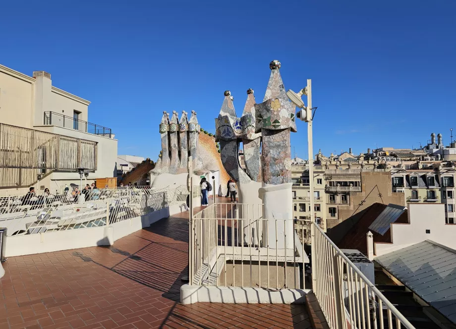 Terrasse på Casa Battlo