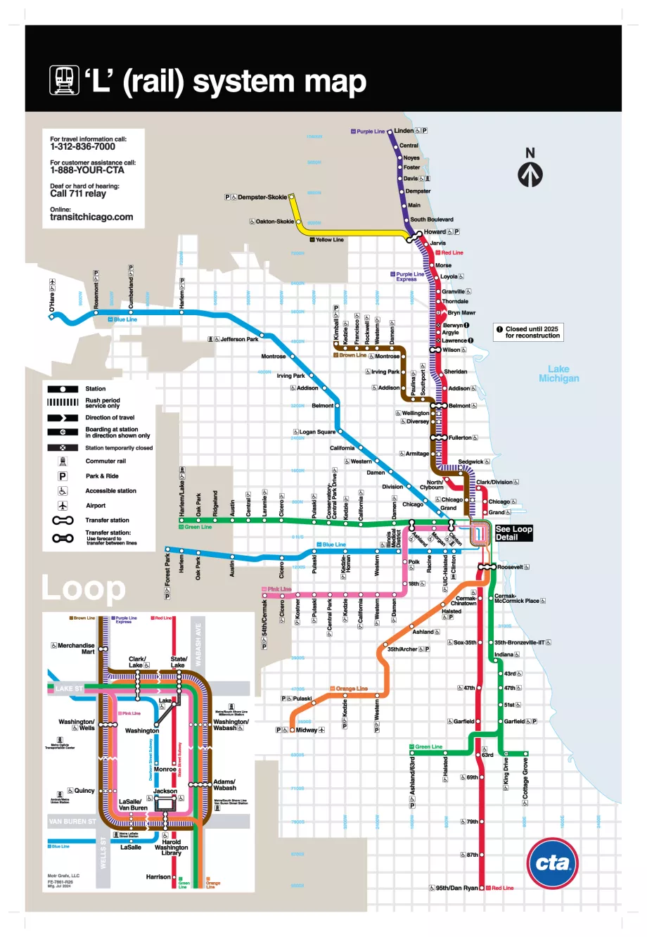 Kort over Chicagos undergrundsbane