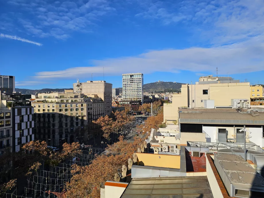 Udsigt fra terrassen på Casa Milá