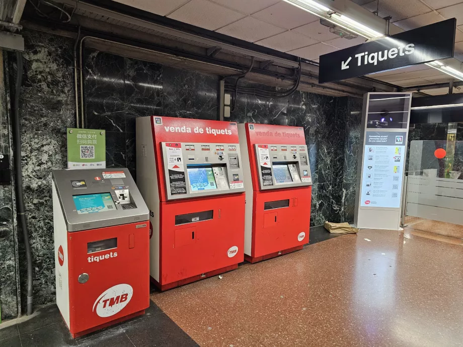 Billetautomater i metroen