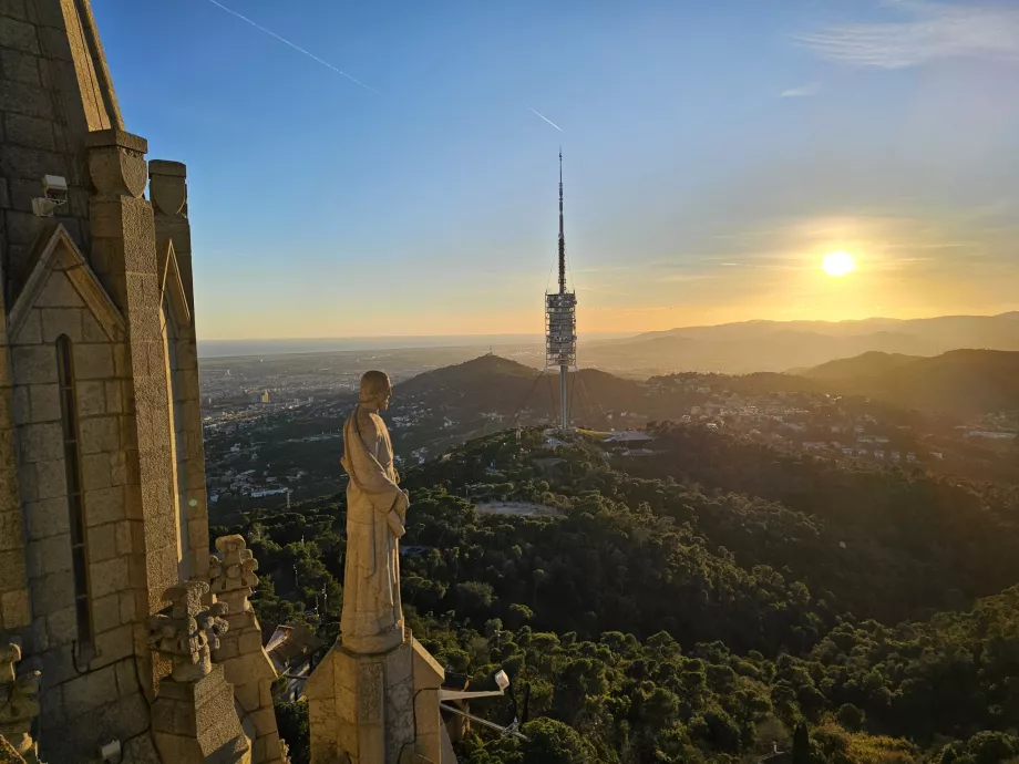 Udsigt fra Tibidabo-templets terrasse