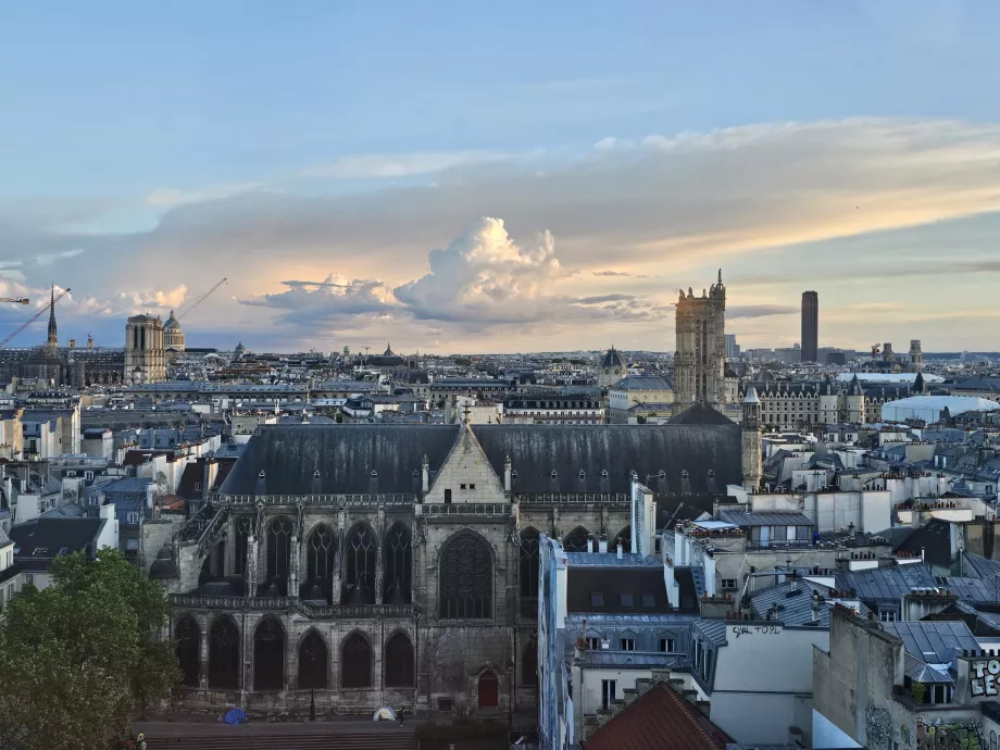 Udsigt over Notre-Dame fra Pompidou-centret