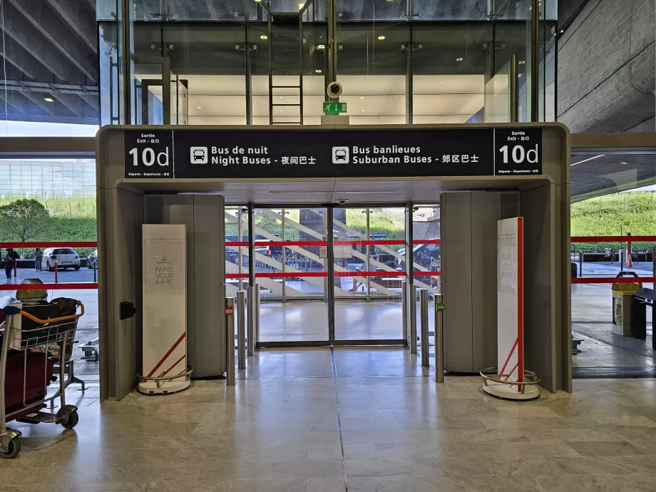 Udgang til bus nummer 350, afgangsetage, Terminal 1