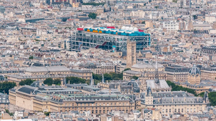 Centre Pompidou fra Eiffeltårnet