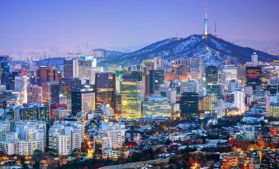 Seoul - udsigt fra Ansan-bjerget