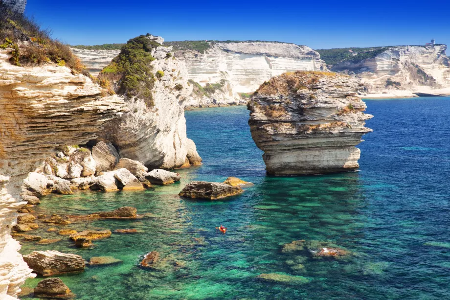 Naturlige klipper i Bonifacio