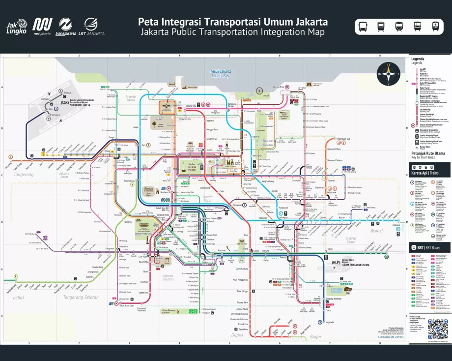 Kort over bus, tog og metro