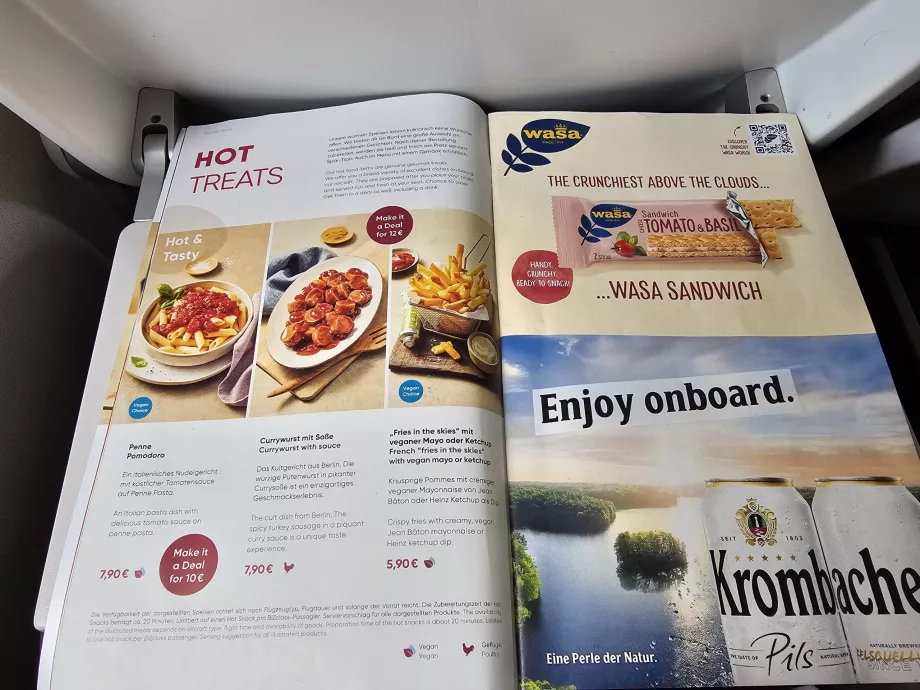 Eurowings menu