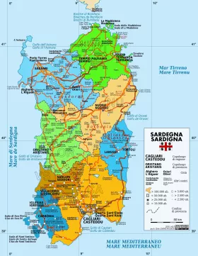 Sardinien vejkort
