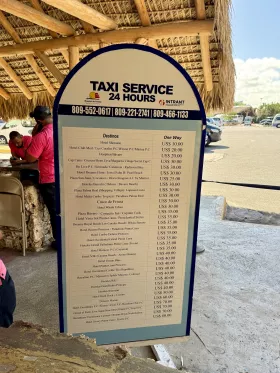Prisliste for taxikørsel fra Punta Cana Lufthavn PUJ