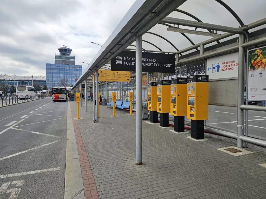 Bus og trolleybus stopper ved Terminal 1