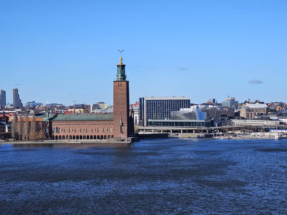 Udsigt over Stockholms rådhus fra Mariaberget