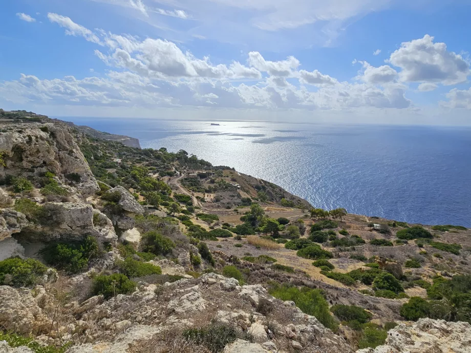 Marker langs Dingli-klipperne