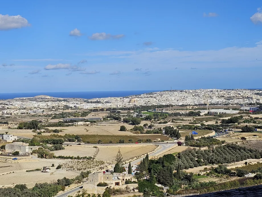 Udsigt fra murene i Mdina