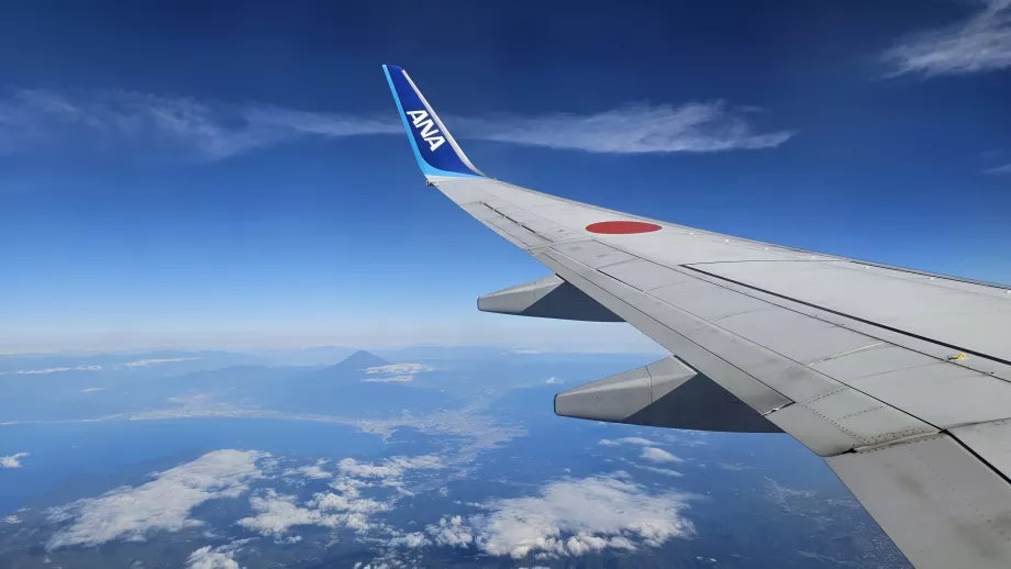 Fly Nagoya - Tokyo Haneda med Fuji-bjerget i baggrunden