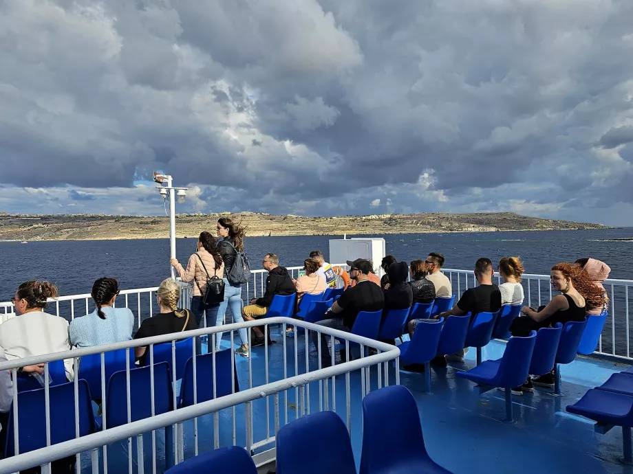 Outdoor terrace on the Gozo ferry