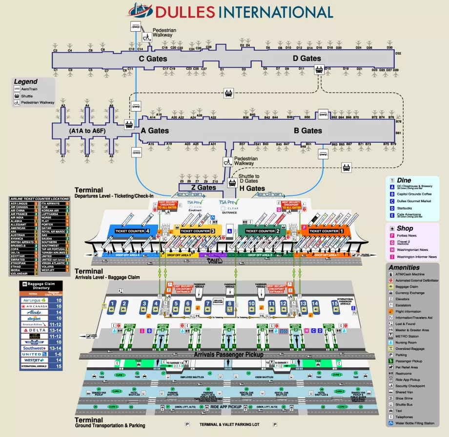 IAD airport map