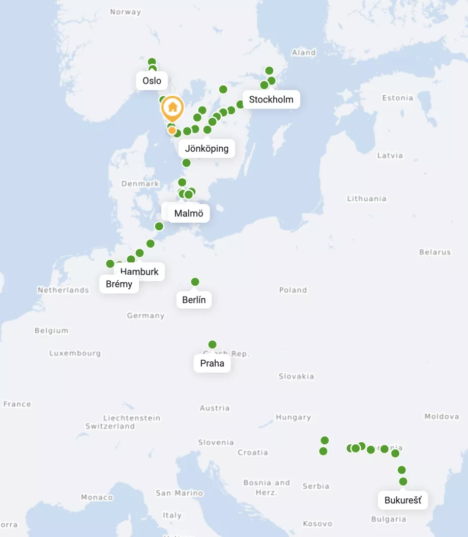 Flixbus-busser til Göteborg